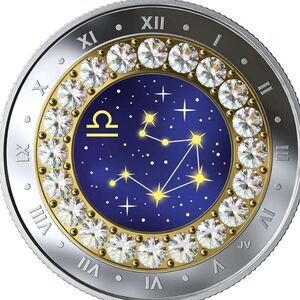 RCM 2019 Zodiac $5 Zodiac Constellation Libra Coin with Crystals